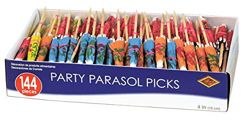 Beistle 144-Pack Boxed Party Parasol Picks, 4-Inch