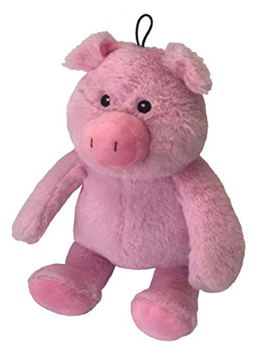 Pet Lou Plush Toys with Durable Squeaker and Crinkle Paper Dog Chew Toy in Colossal Size and Multi-Color (Pink Cute, 15 Inch Cut Pig)