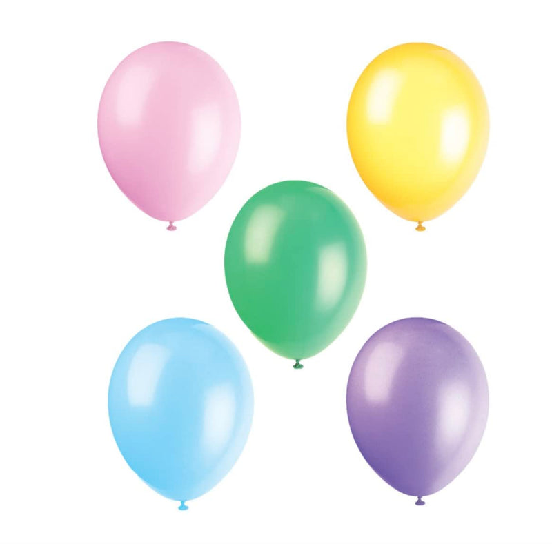 Assorted Party Latex Balloons - 12", Pastel Colors, 50 Pcs