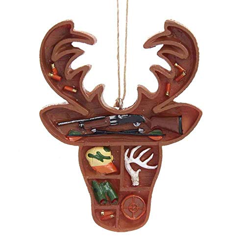 Kurt Adler J8594 Deer Head Supply Box Hanging Ornament, 4-inch High, Resin