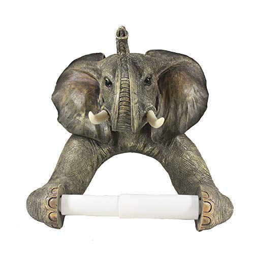 Comfy Hour Wildlife Collection 9" Elephant Toilet Paper Roll Holder, Resin