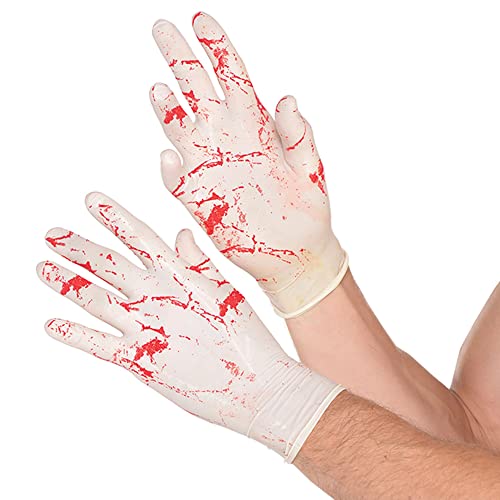 Amscan 8400155 Bloody Rubber Gloves Fits most teens and adults 1 ct