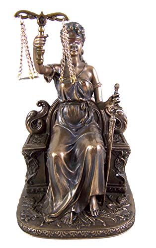 Unicorn Studio Lady Justice Seated with Scales and Sword Statue Le Justica
