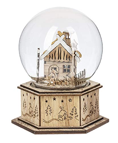Ganz Light Up Musical Globe House with Sled Figurine, Small