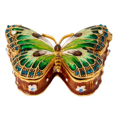Globe Imports S-652 Bejeweled Butterfly Shaped Trinket Box
