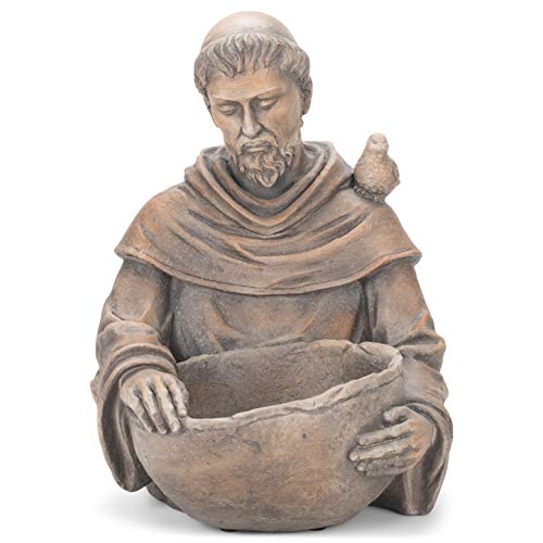 Roman 15859 Saint Francis Bird Bath, 19-inch Height