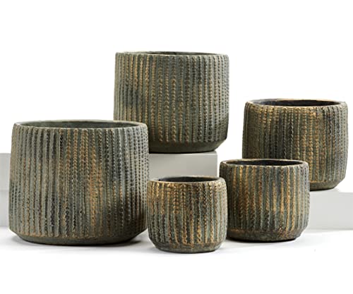 Giftcraft 717014 Textured Planters, Set of 5