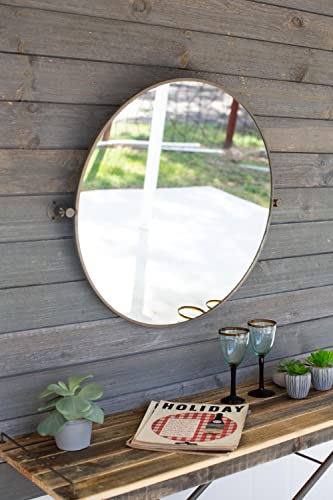 Kalalou Metal Framed Tilted Round Mirror