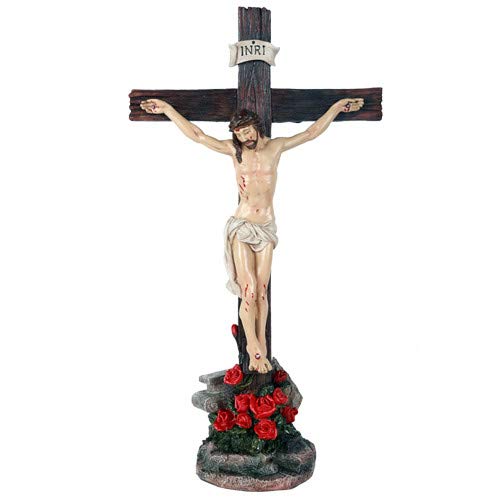 Pacific Trading Giftware Crucifix Jesus on Cross Catholic Religious Collectible Tabletop Decor Gift 15 inch