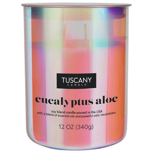 Empire Candle Tuscany Candle Serene Clean Scented Candle, Eucalyptus Aloe, 12 oz