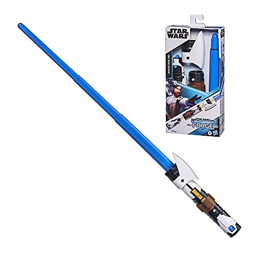 Hasbro STAR WARS Lightsaber Forge OBI-Wan Kenobi Extendable Blue Lightsaber Toy, Customizable Roleplay Toy for Kids Ages 4 and Up