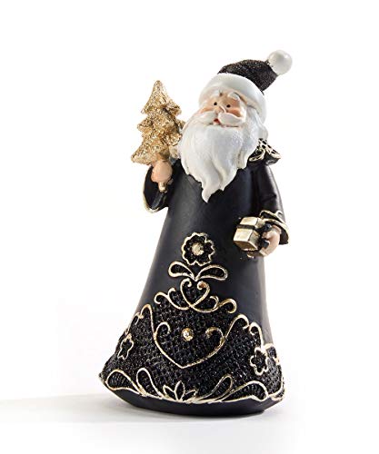 Giftcraft 665037 Santa Figurine with Tree, 5-inch Height, Polyresin