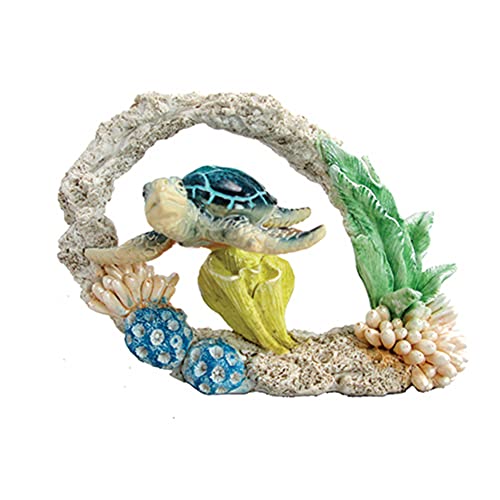 Unison Gifts Blue Turtle in Coral, 6-Inch Long