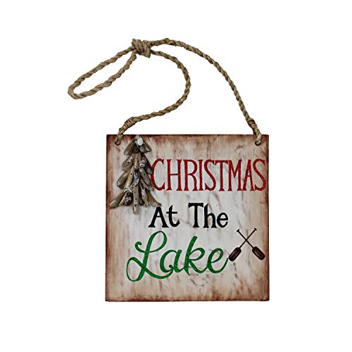 Beachcombers Wood Christmas Lake Wall Decor, 9.75"