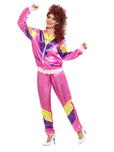 Smiffys womens 80s Height of Fashion Shell Suit adult exotic costumes, Pink, X-Large US
