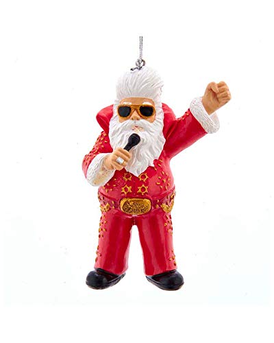 Kurt Adler EP2205 Elvis Santa Hanging Ornament, 4-inch High, Resin