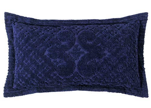 Better Trends Ashton Collection is Super Soft and Light Weight in Medallion Design 100 Pecent Cotton Tufted Unique Luxurious Machine Washable Tumble Dry, King Sham, Navy