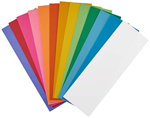 Hygloss Products Bright Blank Flash Cards - Great Study Tool - Multitude of Uses - 8 Each of 12 Assorted Colors + 4 White - 3‚Äù x 9‚Äù - 100 Cards
