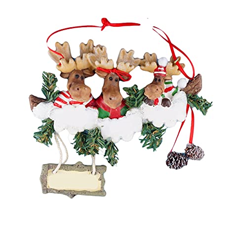 Kurt Adler Family of 3 Moose Ornament