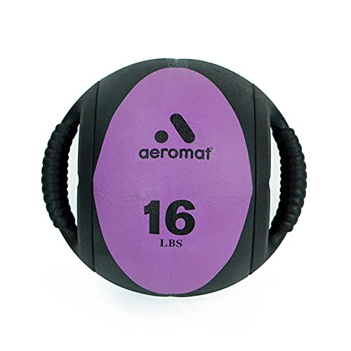 AGM Group Aeromat Dual Grip Power Medicine Ball, 9cm/16-Pound, Black/Green