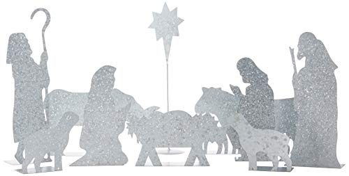 Primitives by Kathy Galvanized Metal Stand Up Set, Nativity Scene, 10 Piece