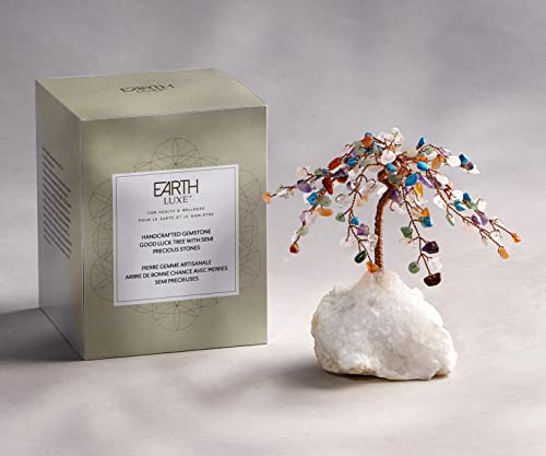 Giftcraft 935626 Hand Crafted Gemstone Good Luck Tree, 7 inches Height, Gemstones and Metal