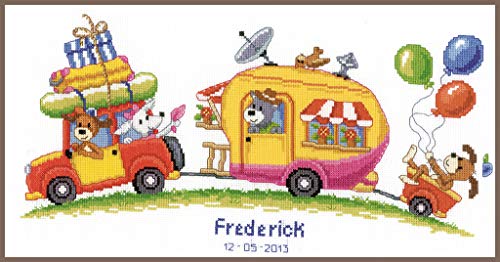 Vervaco Counted Cross Stitch Kit Road Trip Vacation 16" x 8.4"