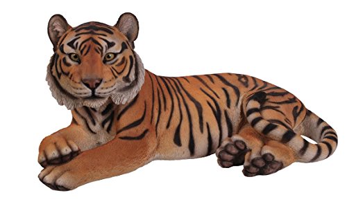 Hi Line Gift Ltd Laying Down Tiger Statue, Yellow