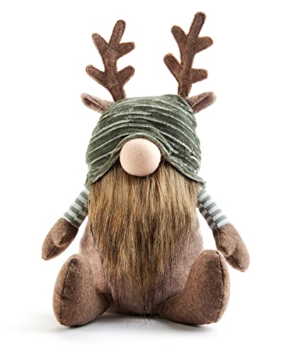 Giftcraft 683929 Christmas Sitting Gnome with Antler D‚àö¬©cor, 8.66-inch Height, Polyester