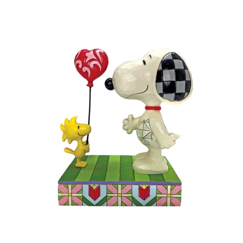 Enesco Peanuts by Jim Shore Woodstock Giving Snoopy Heart, Figurine, 5in H