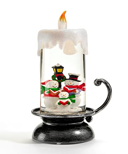 Giftcraft 683592 Christmas Snowman LED Candle Water Lantern, 8.46-inch Height, Polystyrene, Oil and Resin