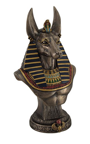 Unicorn Studio Veronese Ancient Egyptian Jackal God Anubis Bronze Finished Bust Statue