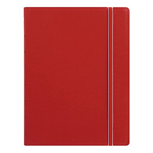 Rediform FILOFAX REFILLABLE NOTEBOOK CLASSIC, A5 (8.25" x 5") Red - Elegant leather-look cover with moveable pages - Elastic closure, index, pocket and page marker (B115008U)