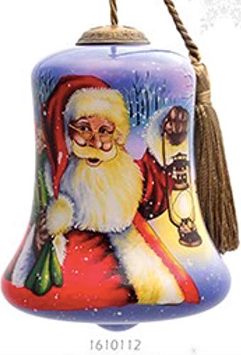 Inner Beauty 1610112 Hand Painted Blown Glass Ornament Santa with Lamp