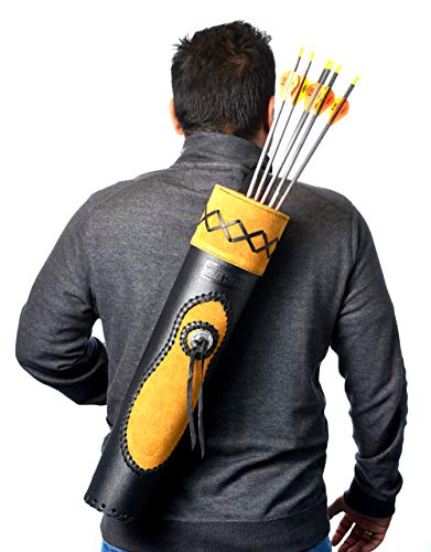 UNIVERSE ARCHERY Back Arrow Quiver | Genuine Leather Arrow Holder | Traditional High-Grade Handmade Quiver for Hunting & Archery Sports | Lightweight & Comfortable | (56 X 12 cm)