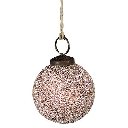 HomArt 8752-16 Crystalized Glass Ornament, 2-inch Diameter, Galss, Blush Pink