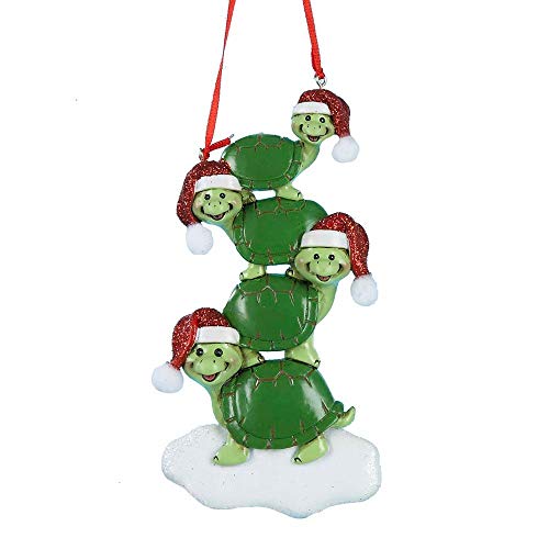 Kurt Adler Turtle Family of 4 Hand Christmas Ornament