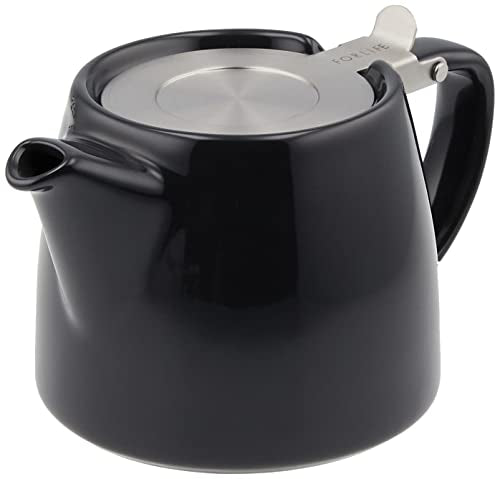 FORLIFE Stump Teapot with SLS Lid and Infuser, 18-Ounce, Black Graphite