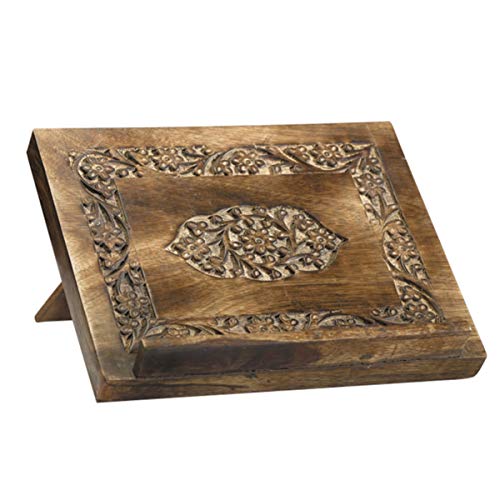 Creative Brands Medallion Carved Wood Bible and Missal Stand, 10 Inch