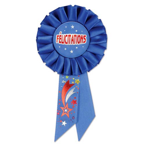 Beistle SRS003F Felicitations Fabric Rosette, Blue
