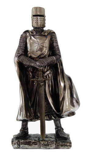Pacific Trading PTC 7 Inch Crusader Armored Knight with Large Sword Statue Figurine