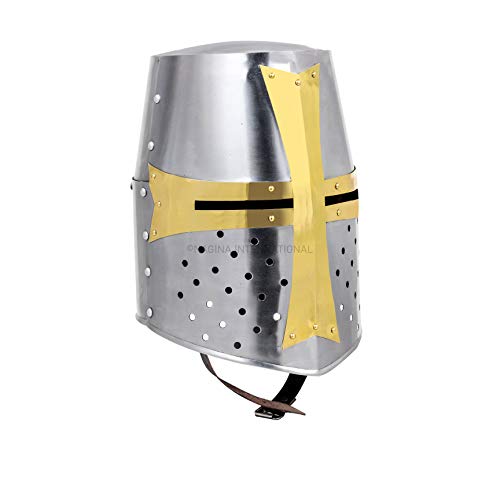 Medieval Era Warrior Helmet | Barbuta Crusader Knight Templar Armour Greek Steel Centurion Helmet | Halloween LARP | Nagina International