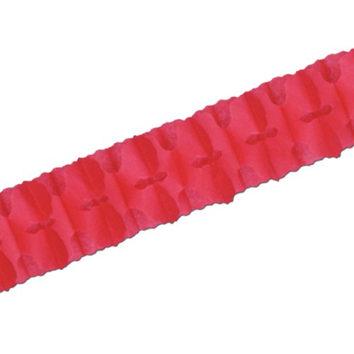 Beistle Red Tissue Paper Leaf Garland For Patriotic Theme, Valentine's Day Supplies, Birthday Party Decorations, 4.5" x 12'