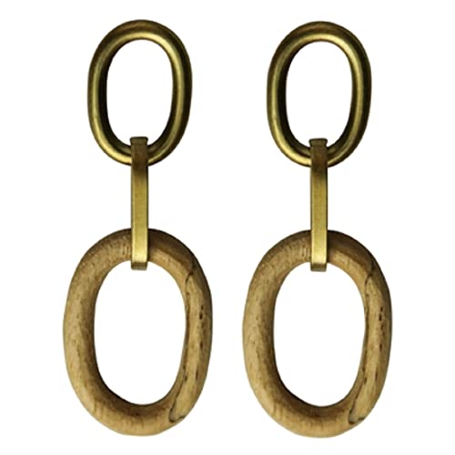 HomArt AREOhome Yara Post Earring, Brass, Light Wood