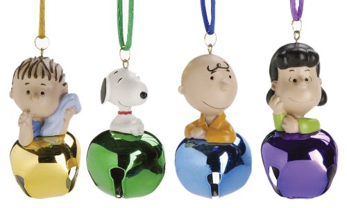 Roman Peanuts Jingle Buddies with Cord, 4-Piece Set
