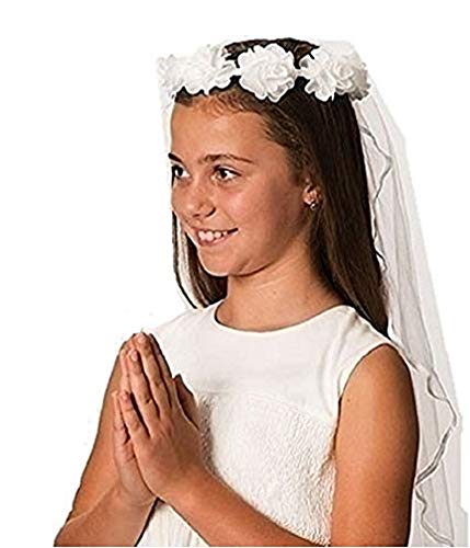 Roman 30 Inches Long Polyester and Plastic Emily Veil First Communion Giftware Baby Hair Accessory