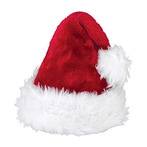 amscan Deluxe Santa Plush Fabric Hat |Christmas Accessory