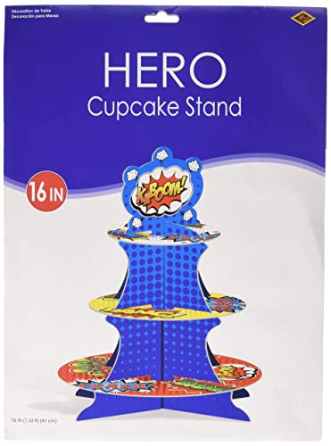 Beistle Hero Cupcake Stand, Multicolor (59892)