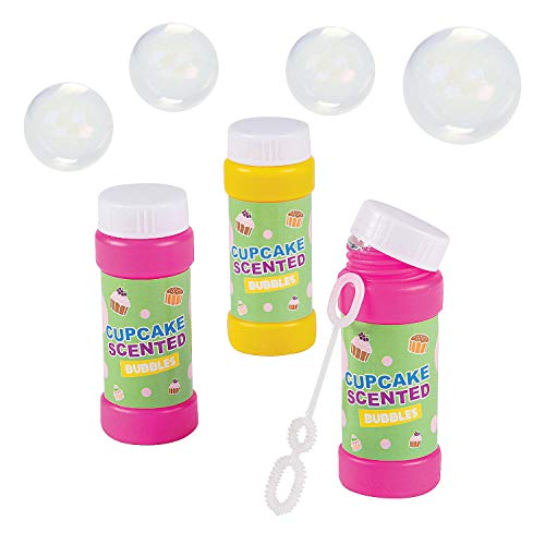 Fun Express Cupcake Scented Bubble Bottles 2 OZ - Toys - 12 Pieces