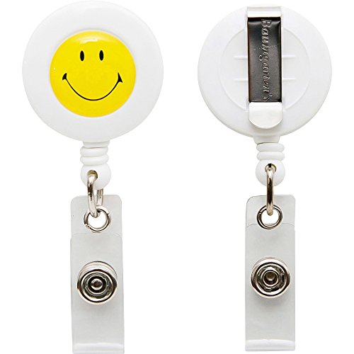 Baumgartens Sicurix Smiley Face Clip ID Card Reel